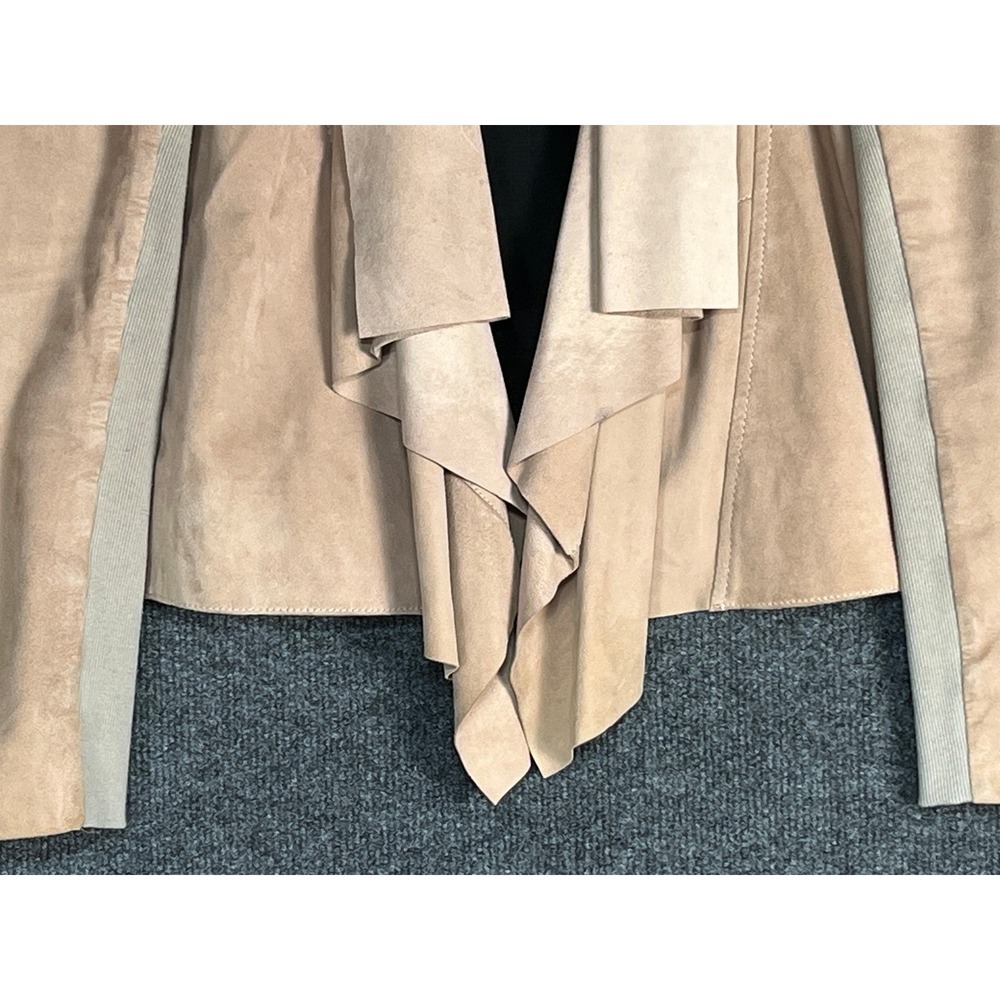 Muubaa Blush Pink Lamb Leather Draped Waterfall Jacket US Size 8‎ M01115R - Picture 3 of 13